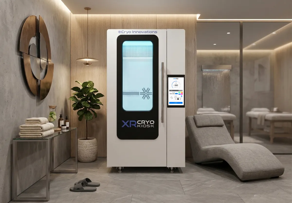 The XR Cryo Kiosk in a spa treatment room